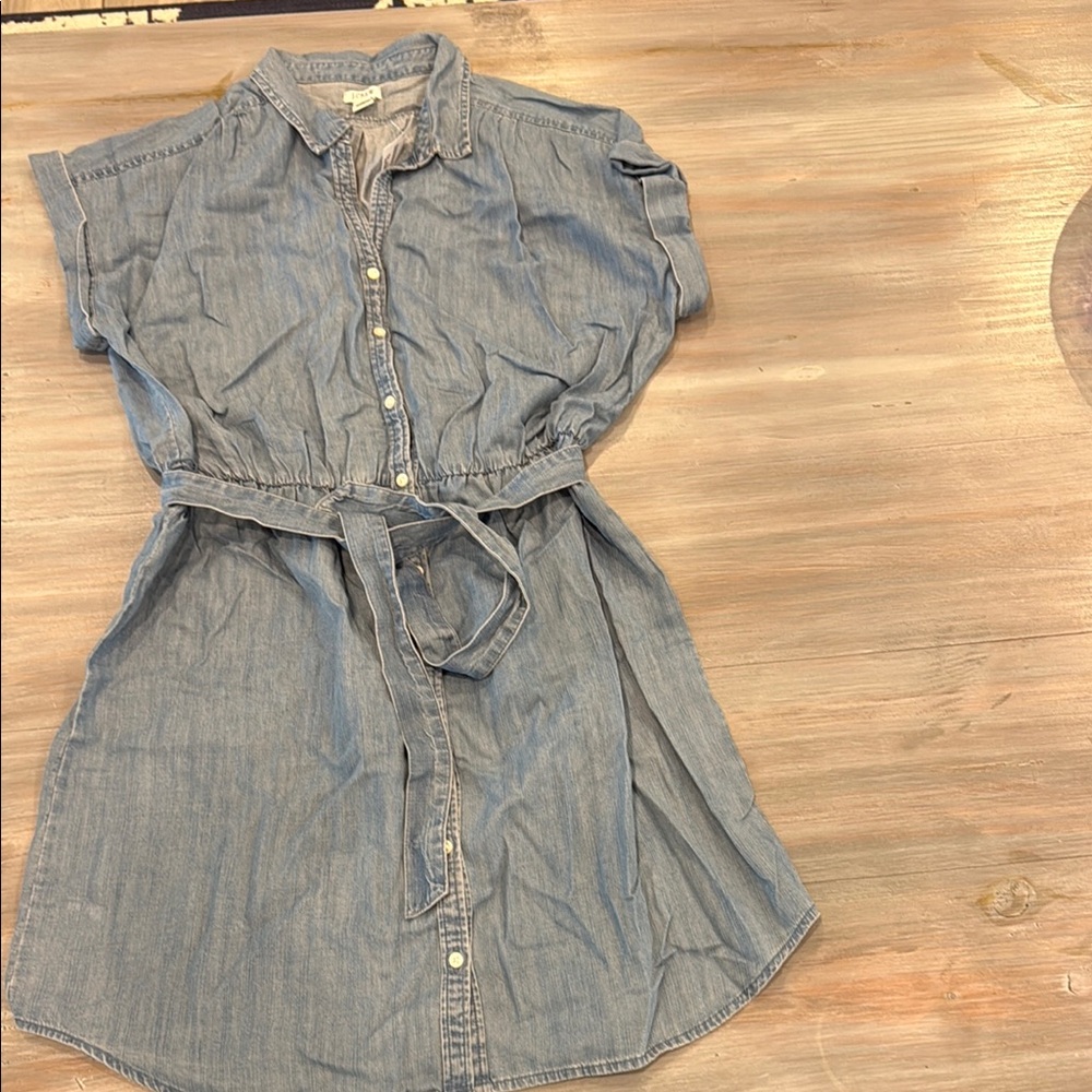J. Crew Light Blue Chambray Shirt Dress